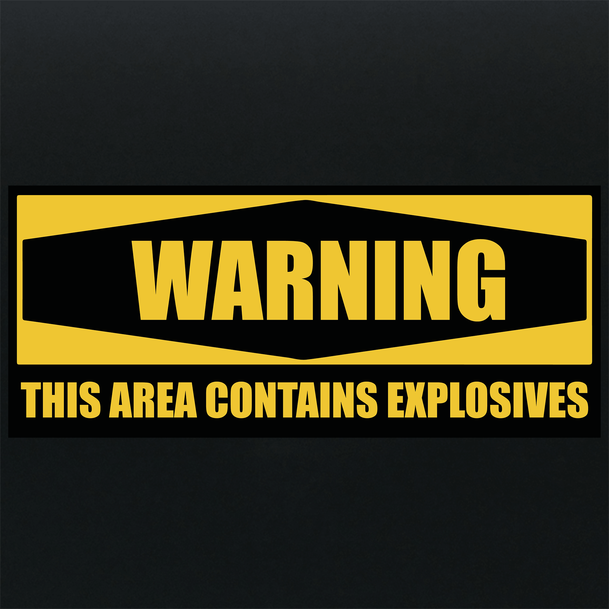 WARNING this area contains Explosives - Sign